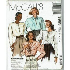 McCalls Sewing Pattern 3993 Misses Blouse Size 8 10 12 VTG